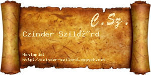 Czinder Szilárd névjegykártya